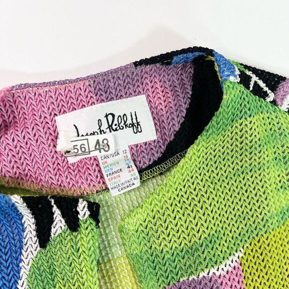 Joseph Ribkoff Sweater Women 12 free Mesh Asymmetric Lagenlook artsy art to wear - Picture 4 of 12